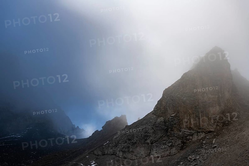 Rock tooth with fog