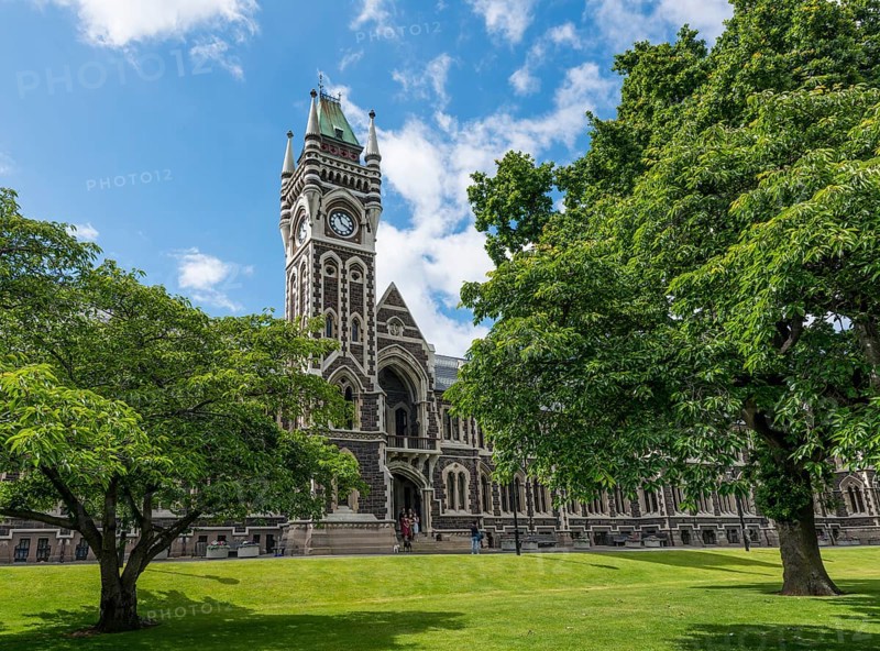 Old neo-gothic main building with bell tower