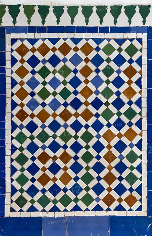 Close-up of zellij mosaic