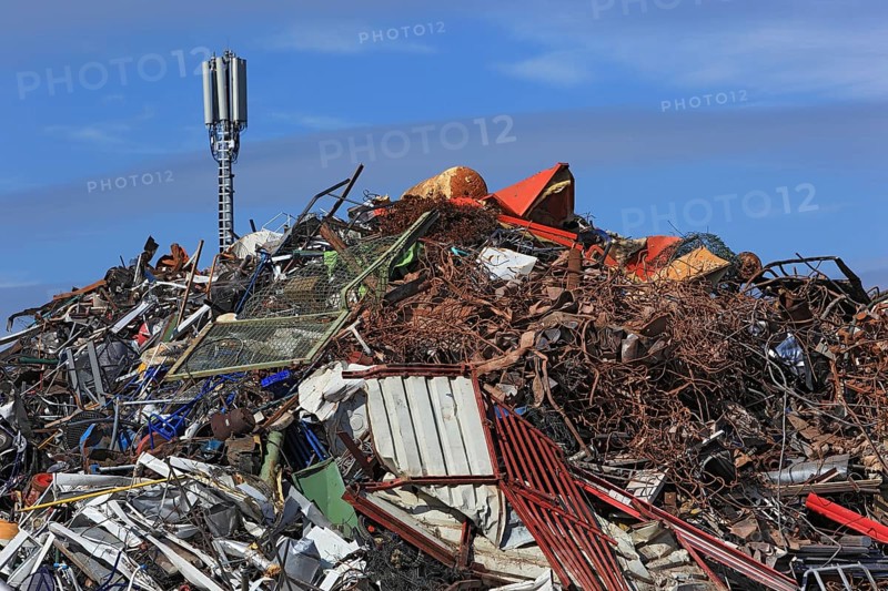 Scrap metal in a recycling plant