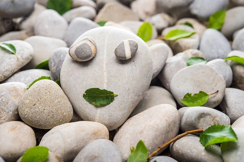 Face made of stones