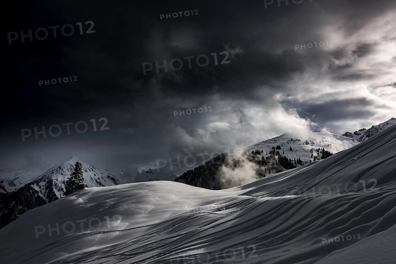 Snowy mountain landscape