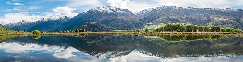 Mountain range reflected in a lake