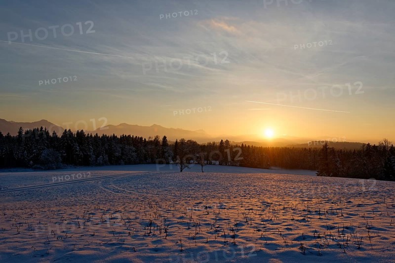 Sunset in winter