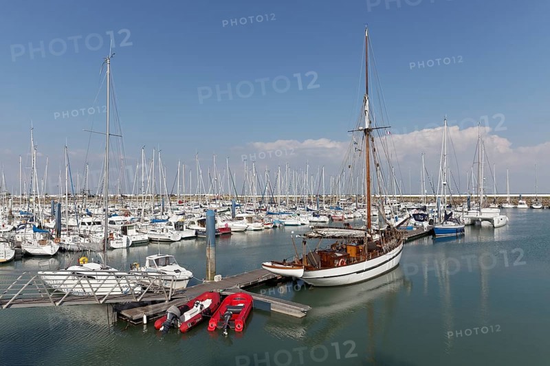 Sailing boat in marina of Saint-Denis d'Oleron