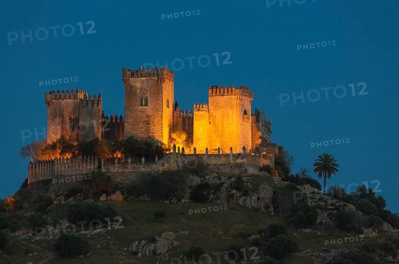 Castle of Almodovar del Rio at dusk
