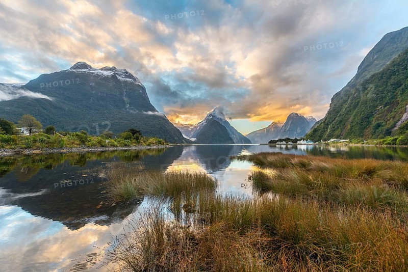 Mitre Peak reflecting in the water