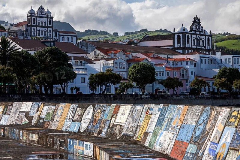 Harbour wall painted by sailors
