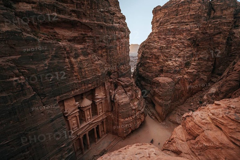 View from above into the gorge Siq