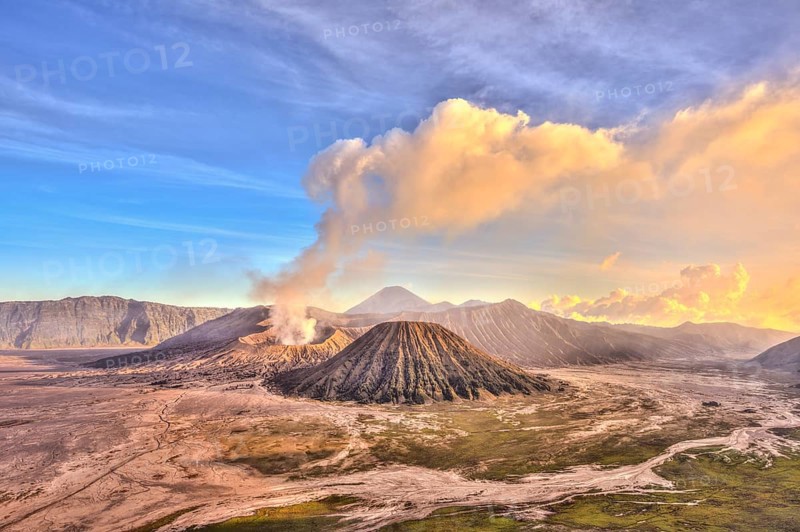 Smoking volcano Gunung Bromo