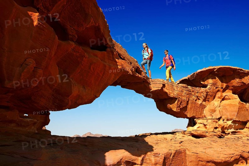 Couple hiking at Rock Arch