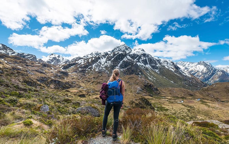 Hiker on the Routeburn Track