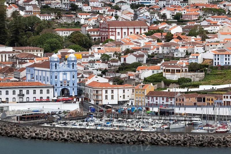 View of Angra do Heroismo with harbour
