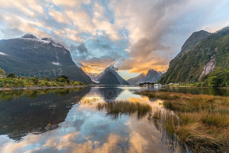 Mitre Peak reflecting in the water