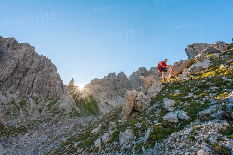 Hiker during the ascent