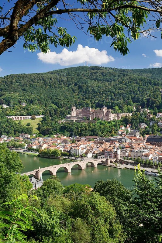 View of historic centre with Karl Theodor Bridge