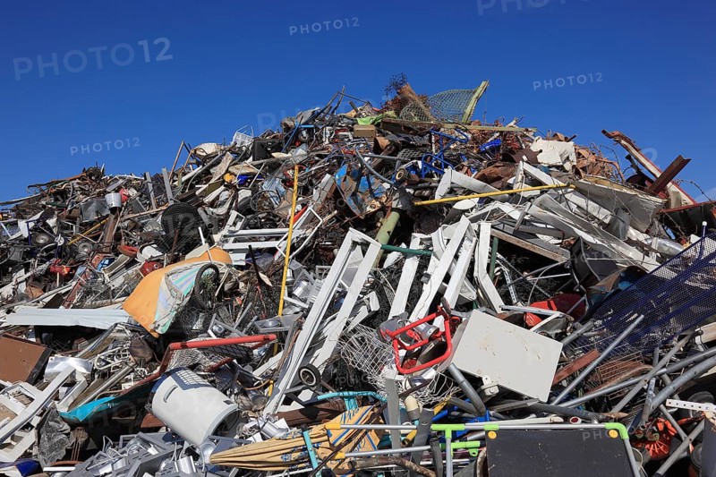 Old metal bin on a scrap yard