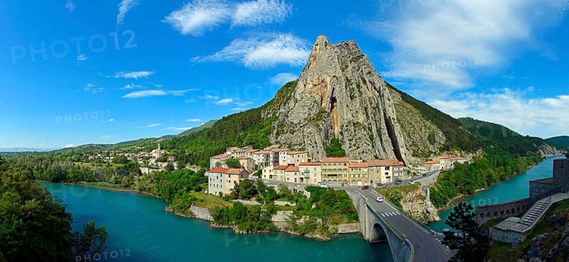 Limestone cliffs on the Durance River