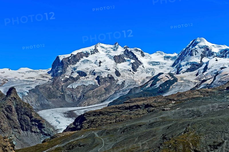 Monte Rosa massif with the main peaks Nordend
