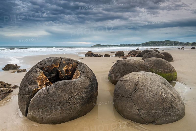 Moeraki Boulders on the beach