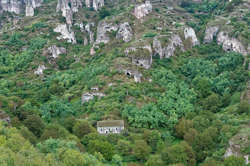 Cave dwellings in the steep mountain village of Khndzoresk