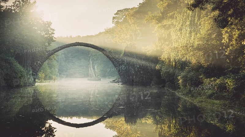 Rakotz Bridge or Devil's Bridge in Kromlau Park