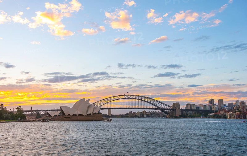 Circular Quay and The Rocks at dusk
