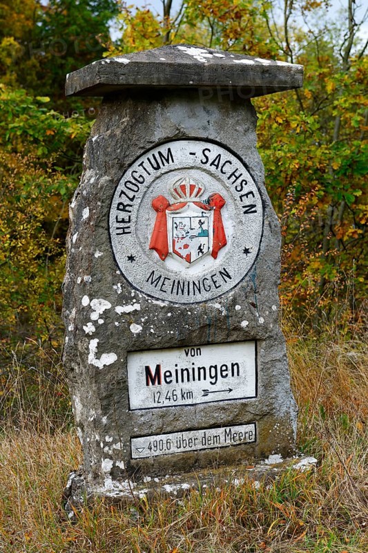 Old border stone Bavaria Duchy of Saxony near Henneberg