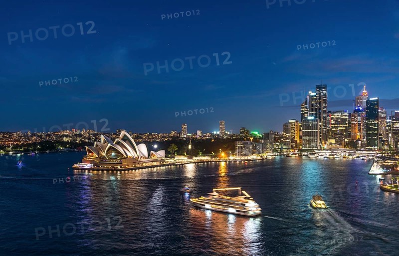 Circular Quay and The Rocks at night
