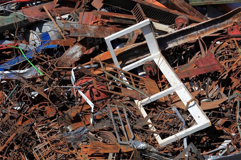 Scrap metal in a recycling plant