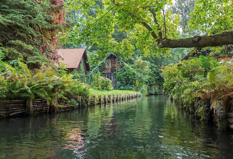 Tributary of the Spree river with small houses