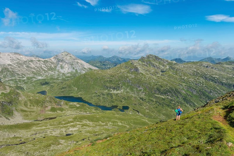 Hiker looking across a valley