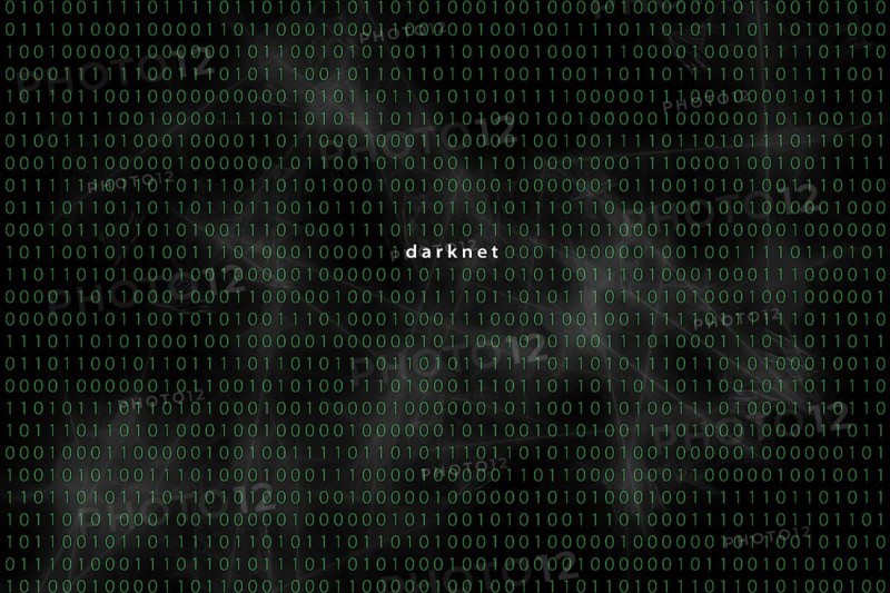 Computer matrix with word Darknet