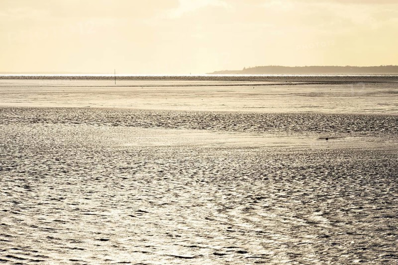 Wadden Sea with island Fohr on the horizon