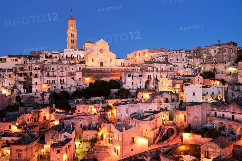 Medieval historic centre at dusk