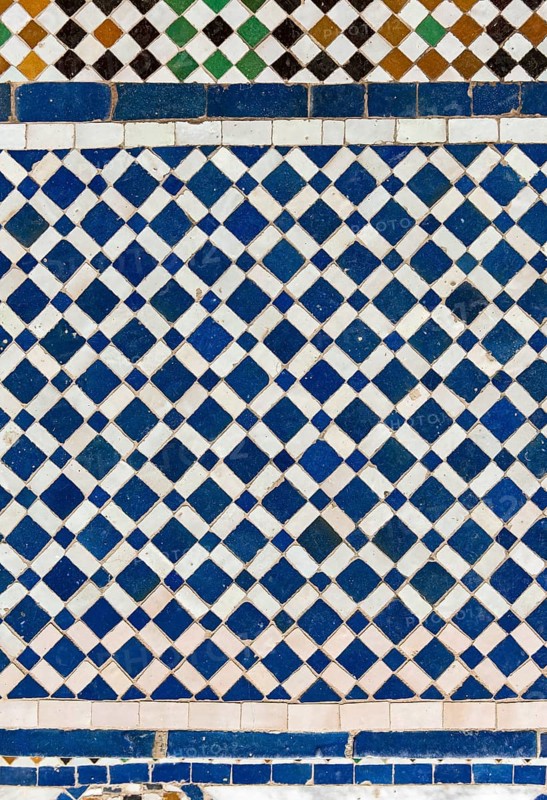 Close-up of zellij mosaic