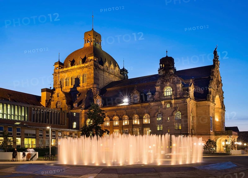 Opera House with illuminated fountain