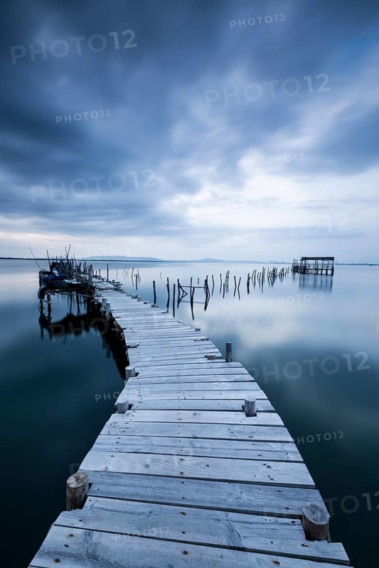 Landing stage in the calm sea