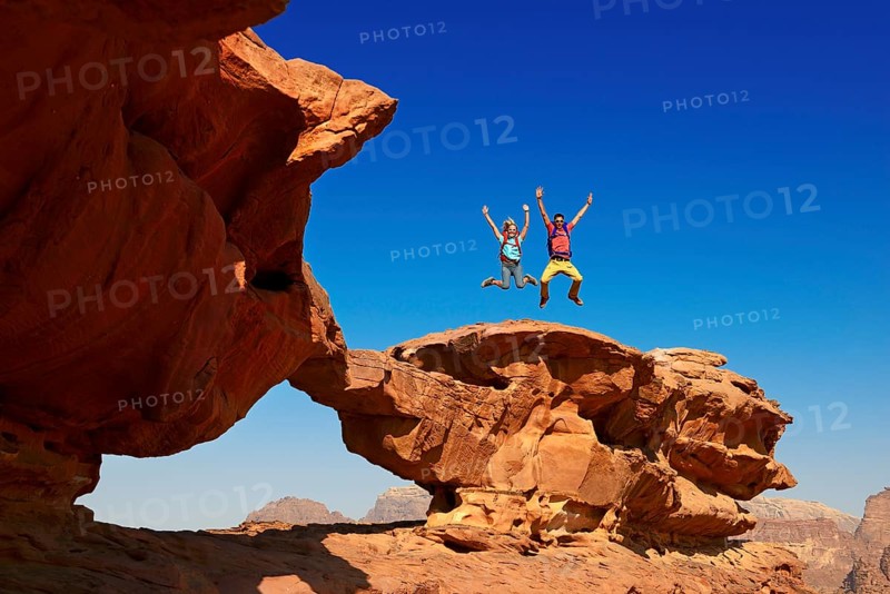 Couple hiking at Rock Arch