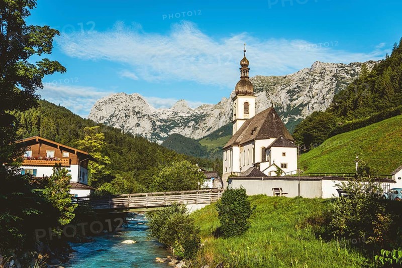 Parish church St. Sebastian with Ramsauer Ache