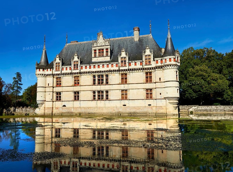 Renaissance Chateau d'Azay-le-Rideau with River Indre moat
