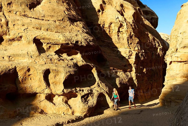 Couple hiking Little Petra