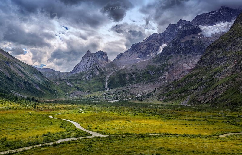 Cloudy sky over mountains