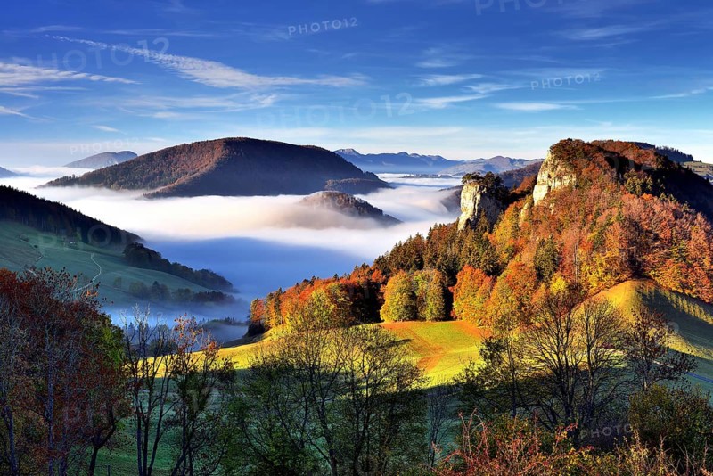 Mountain Ankenballen with sea of fog