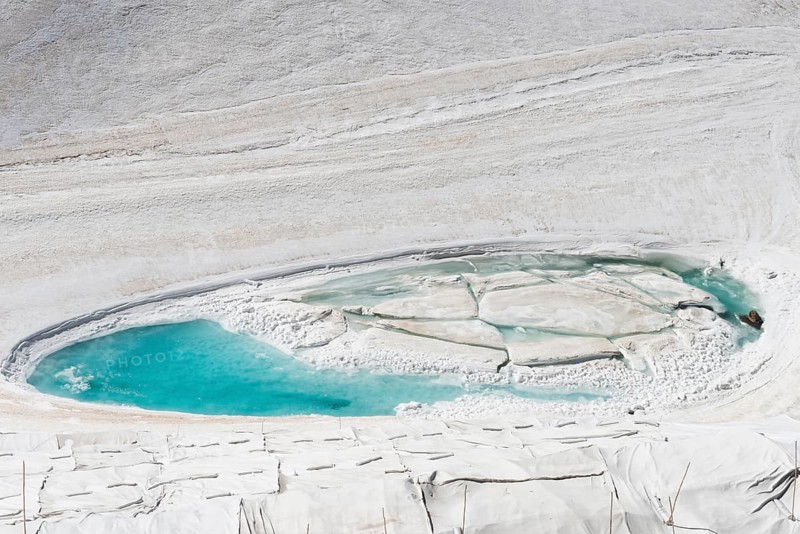 Molten pool at Corvatsch glacier in St. Moritz