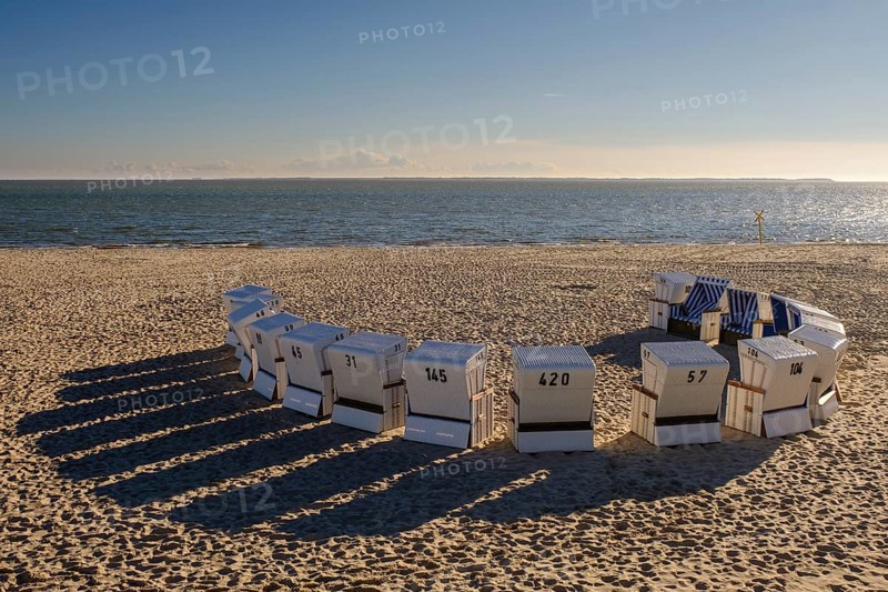 Beach chairs at the east beach of Hornum