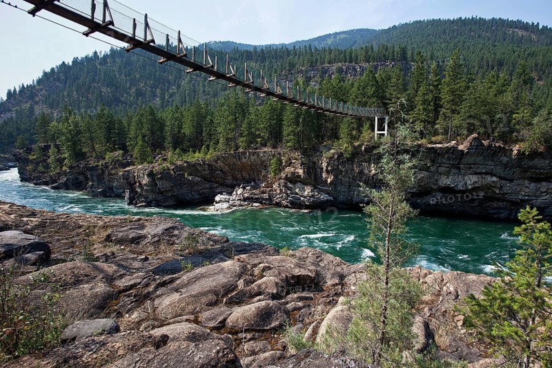 Suspension bridge over the Kootenay River near Libby