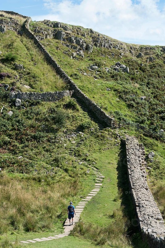 Hiking trail along Hadrian's Wall