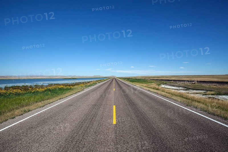 Empty straight road