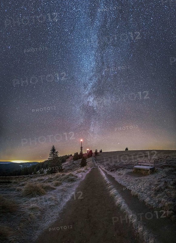 Milky Way over Feldberg in winter